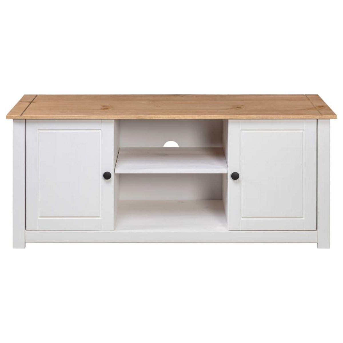 VIDAXL Meuble TV Blanc 120x40x50 cm Bois de pin massif Gamme Panama