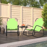 VIDAXL Chaises longues a bascule lot de 2 vert acier et textilene