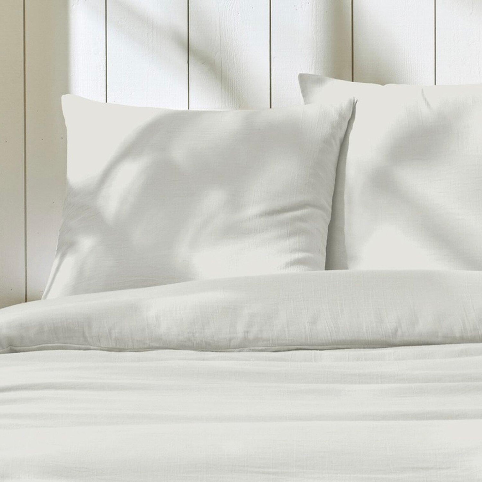 Voir la diapositive 2 : Home collection Parure Housse De Couette 2 Pers 260x240 En Gaze De Coton - Coton Ivoire