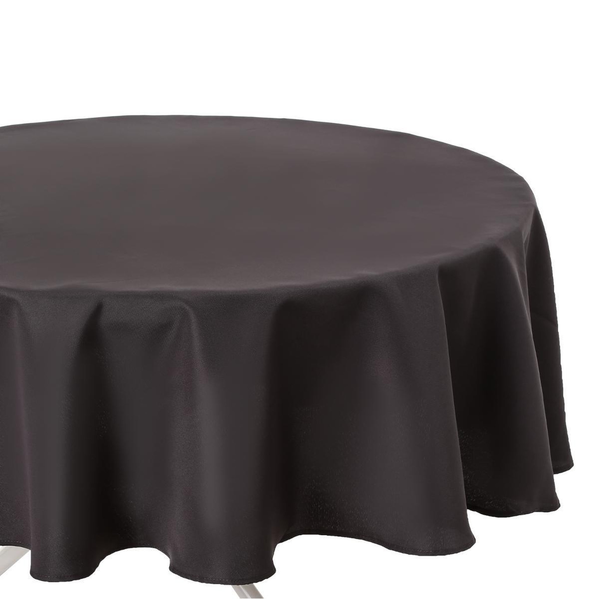 Voir la diapositive 3 : ATMOSPHERA Nappe antitache ronde  unie  180cm ardoise
