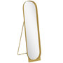 Voir la diapositive 1 : HOMCOM Miroir sur pied design métal doré dim. 40 x 160 cm autoportant ou à adosser