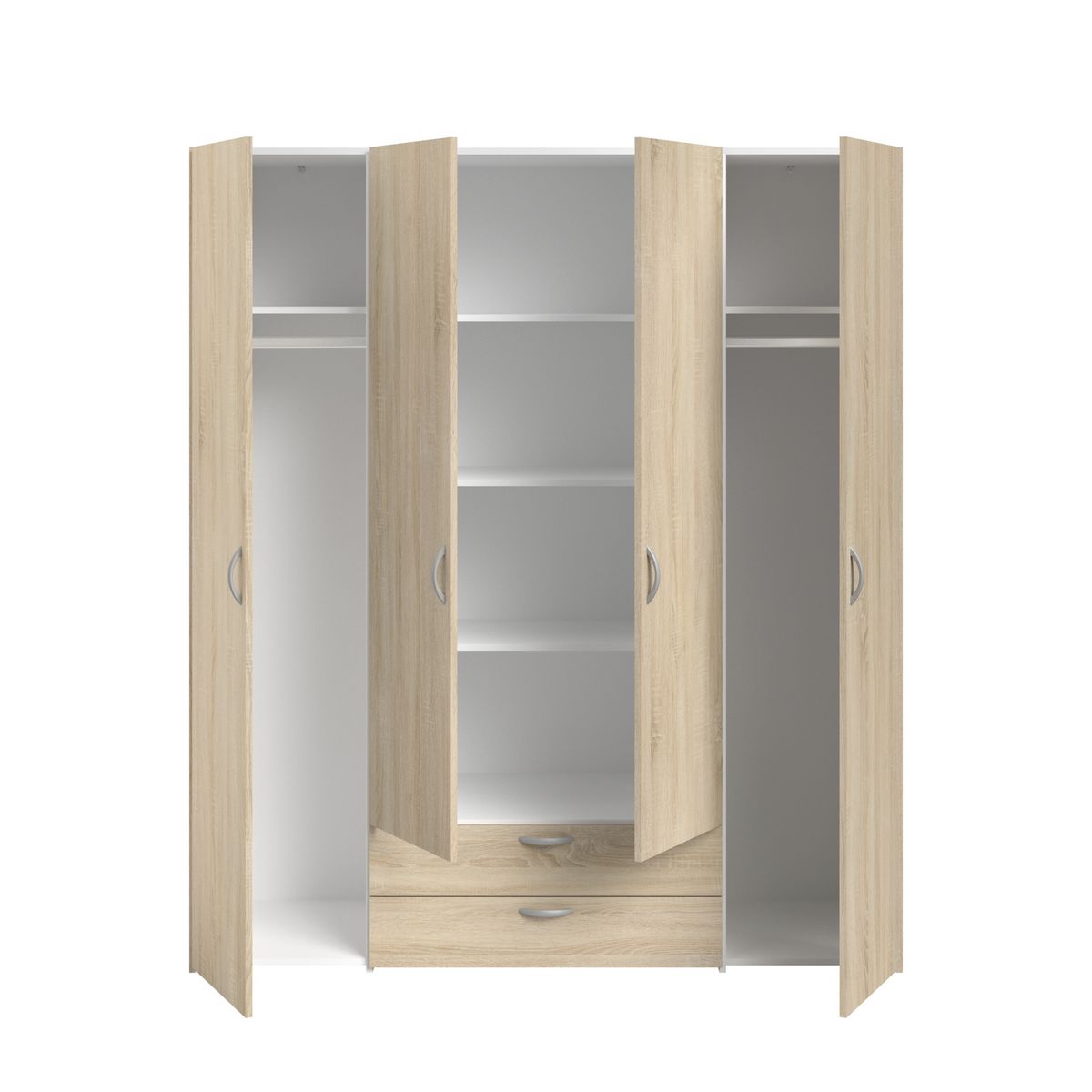 Armoire 4 portes 2 tiroirs L160cm DAISY