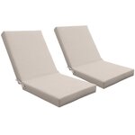 OUTSUNNY Lot de 2 coussins galettes de chaise de jardin - dim. 112L x 51l x ép. 8 cm - cordons attache - polyester déperlant beige