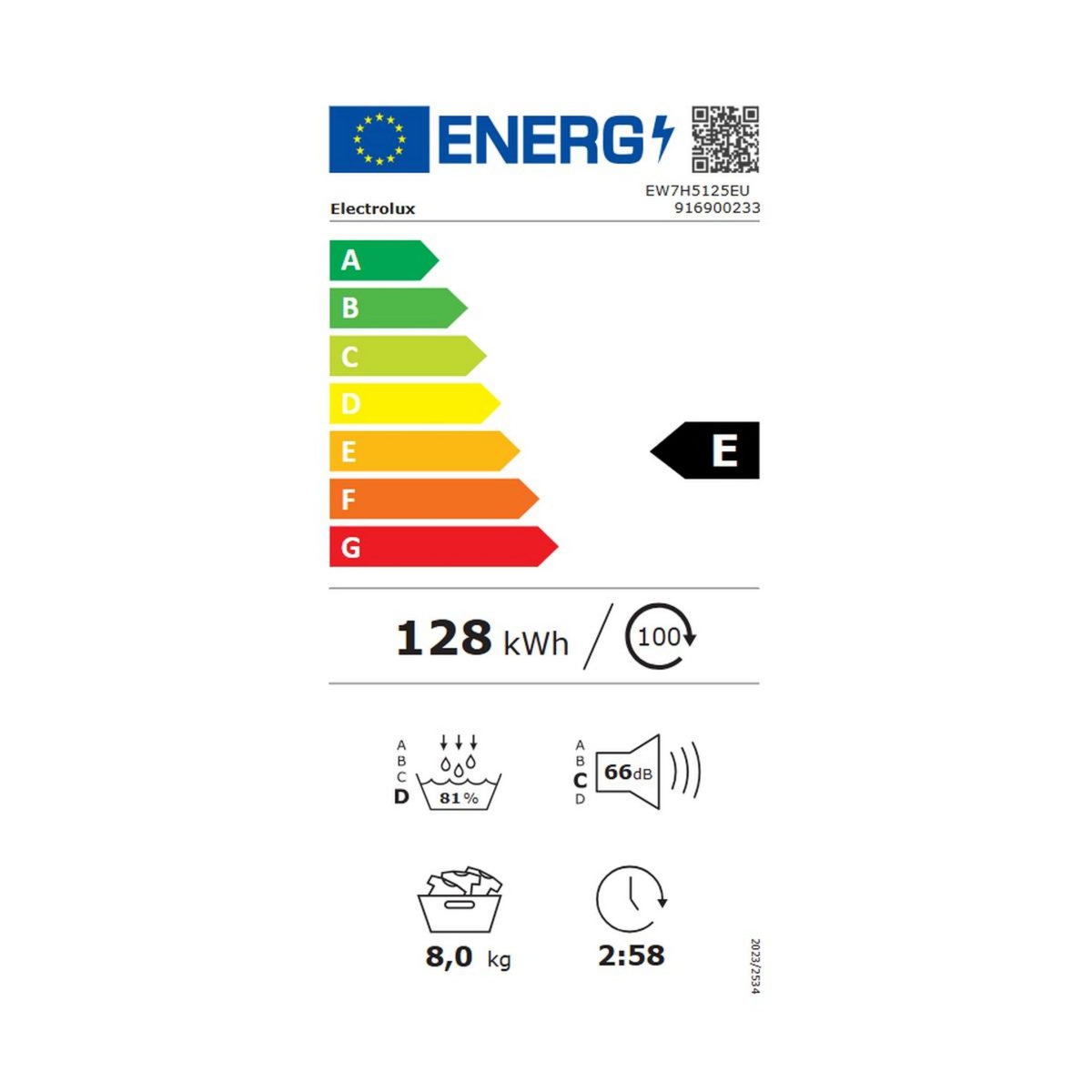 ELECTROLUX Sèche-linge pompe à chaleur 60 cm 8kg - EW7H5125EU