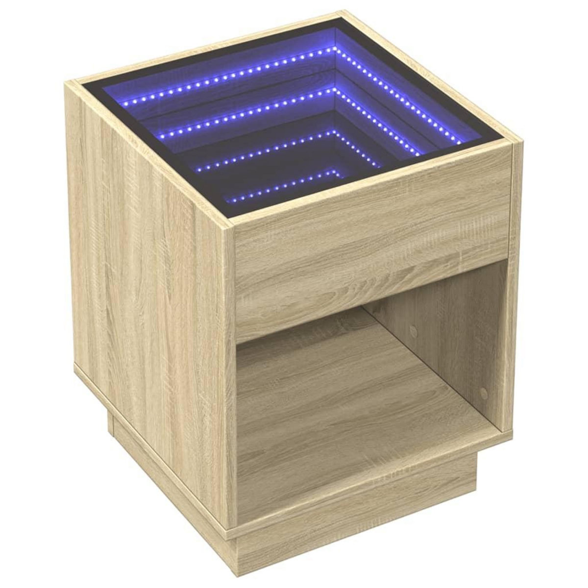 VIDAXL Table de chevet avec LED infini chene sonoma 40x40x50 cm