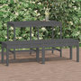 Voir la diapositive 1 : VIDAXL Banc de jardin a 2 places gris 159,5x44x45cm bois massif de pin
