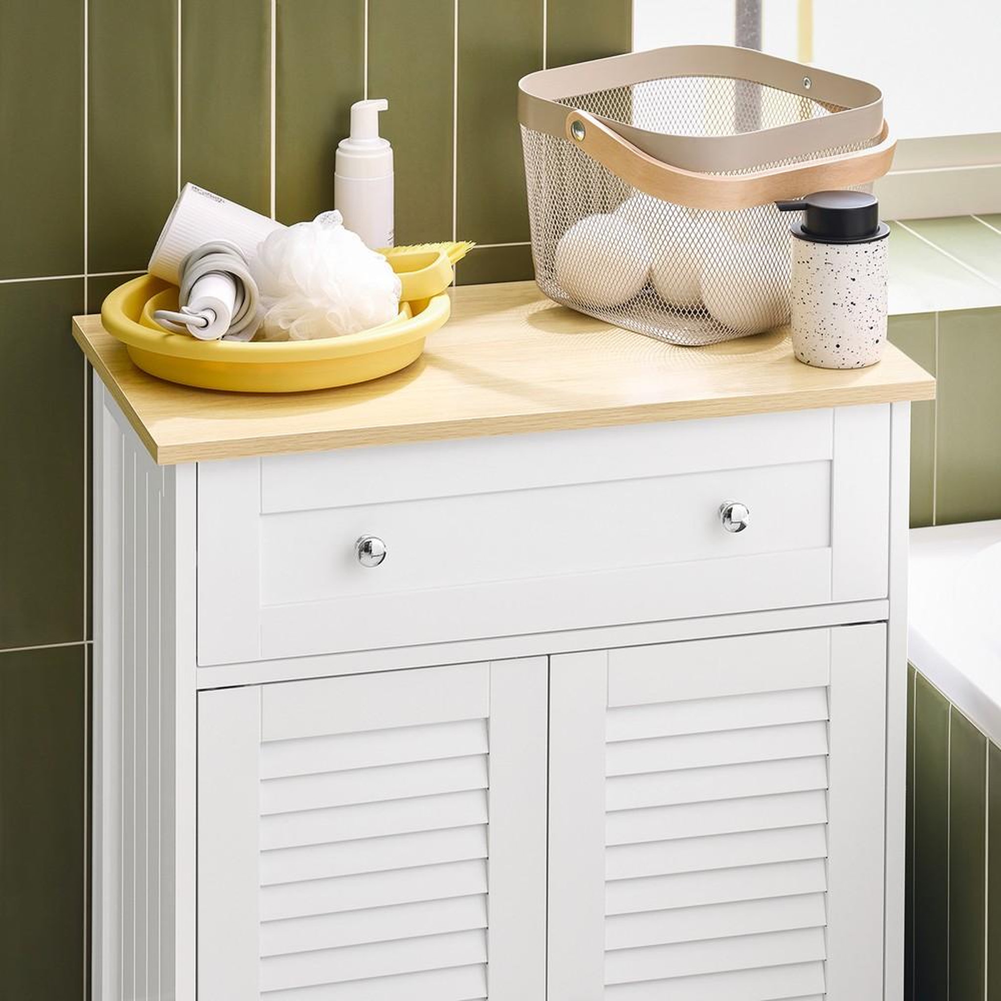 Voir la diapositive 5 : SOBUY SoBuy - Meuble de salle de bain bas avec un tiroir - Fonctionnel - FRG238