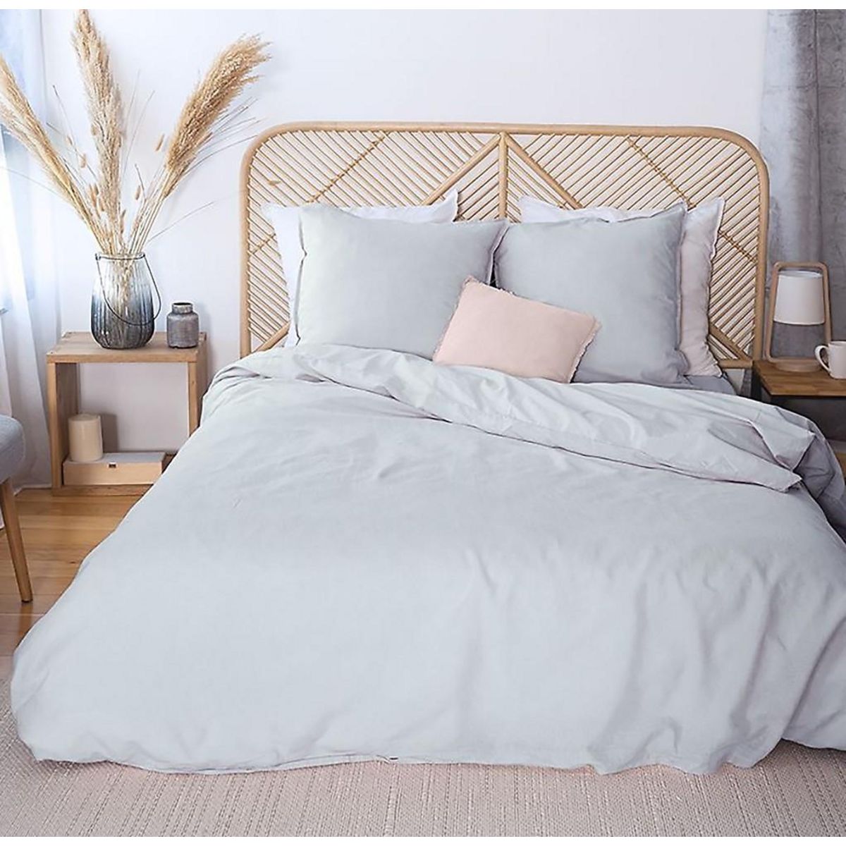 Home collection Parure housse de couette 100%lin/coton 57fils lin métis uni