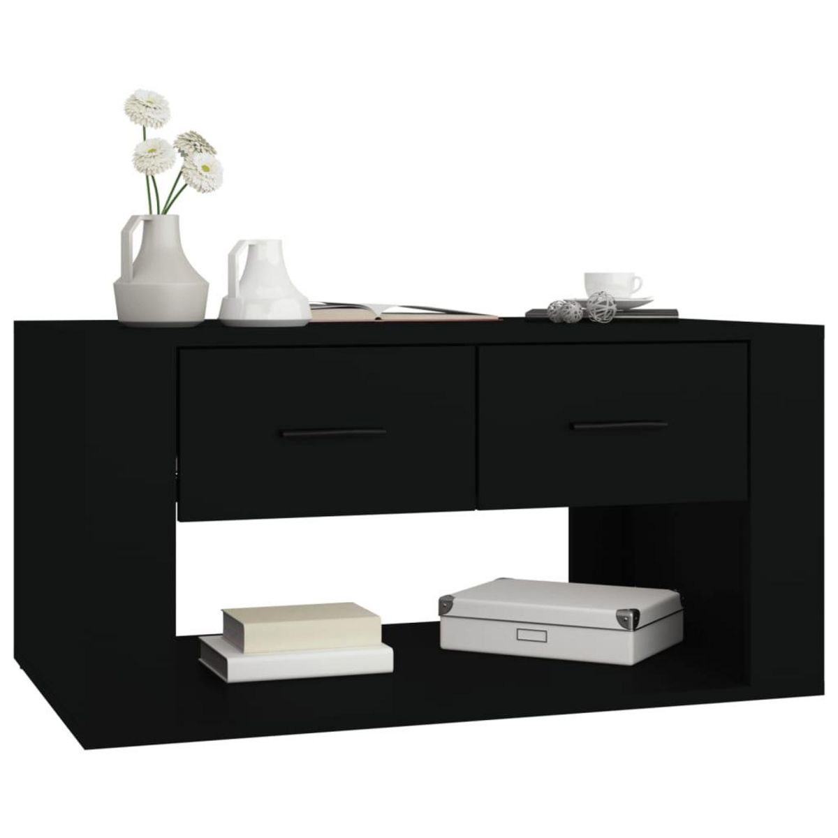 VIDAXL Table basse Noir 80x50x40 cm Bois d'ingenierie