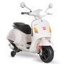 Voir la diapositive 1 : HOMCOM Scooter moto électrique enfants 6 V dim. 102L x 51l x 76H cm musique MP3 port USB klaxon phare feu AR blanc Vespa