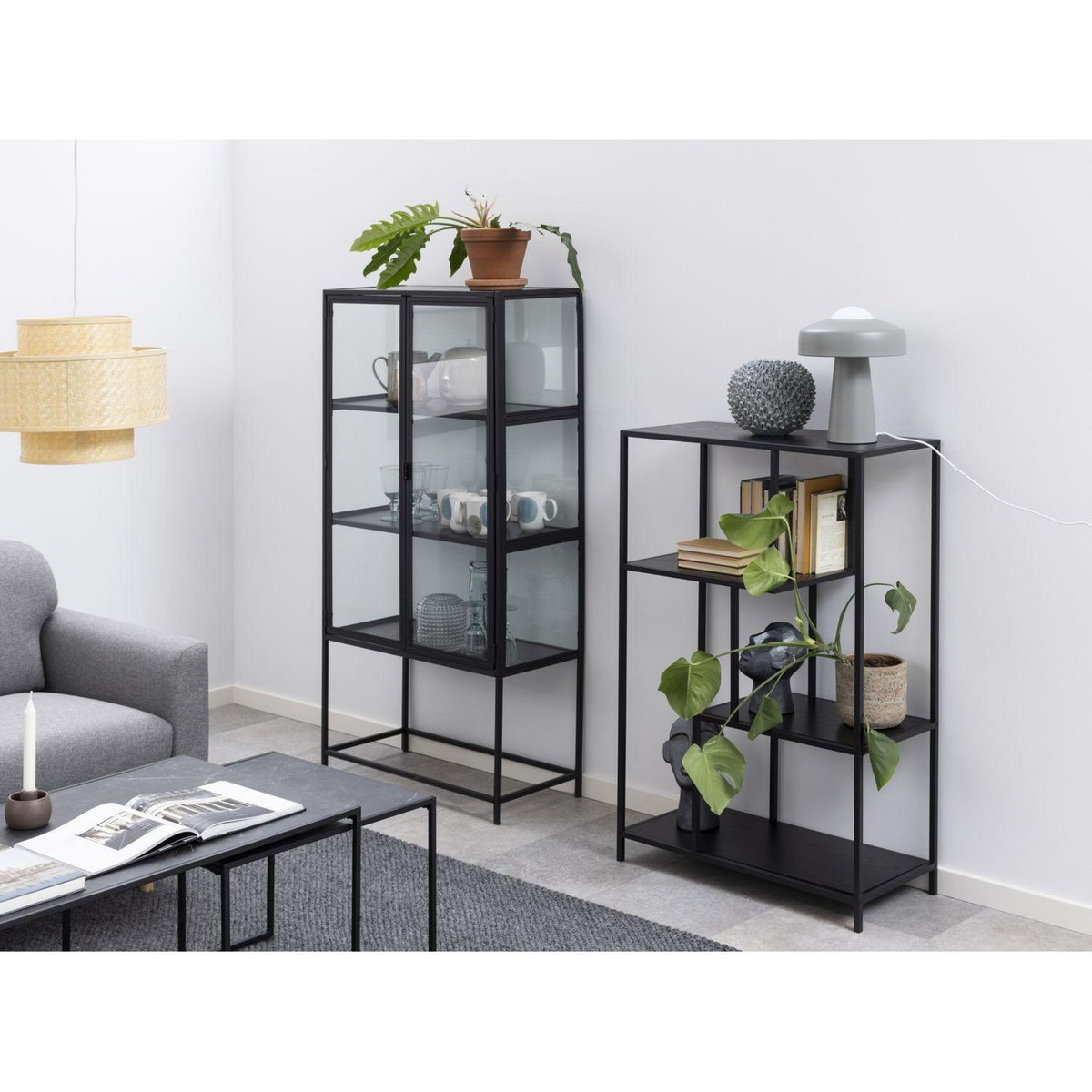 TOILINUX Bibliothèque ouverte Sireine 3 étagères en MDF et métal