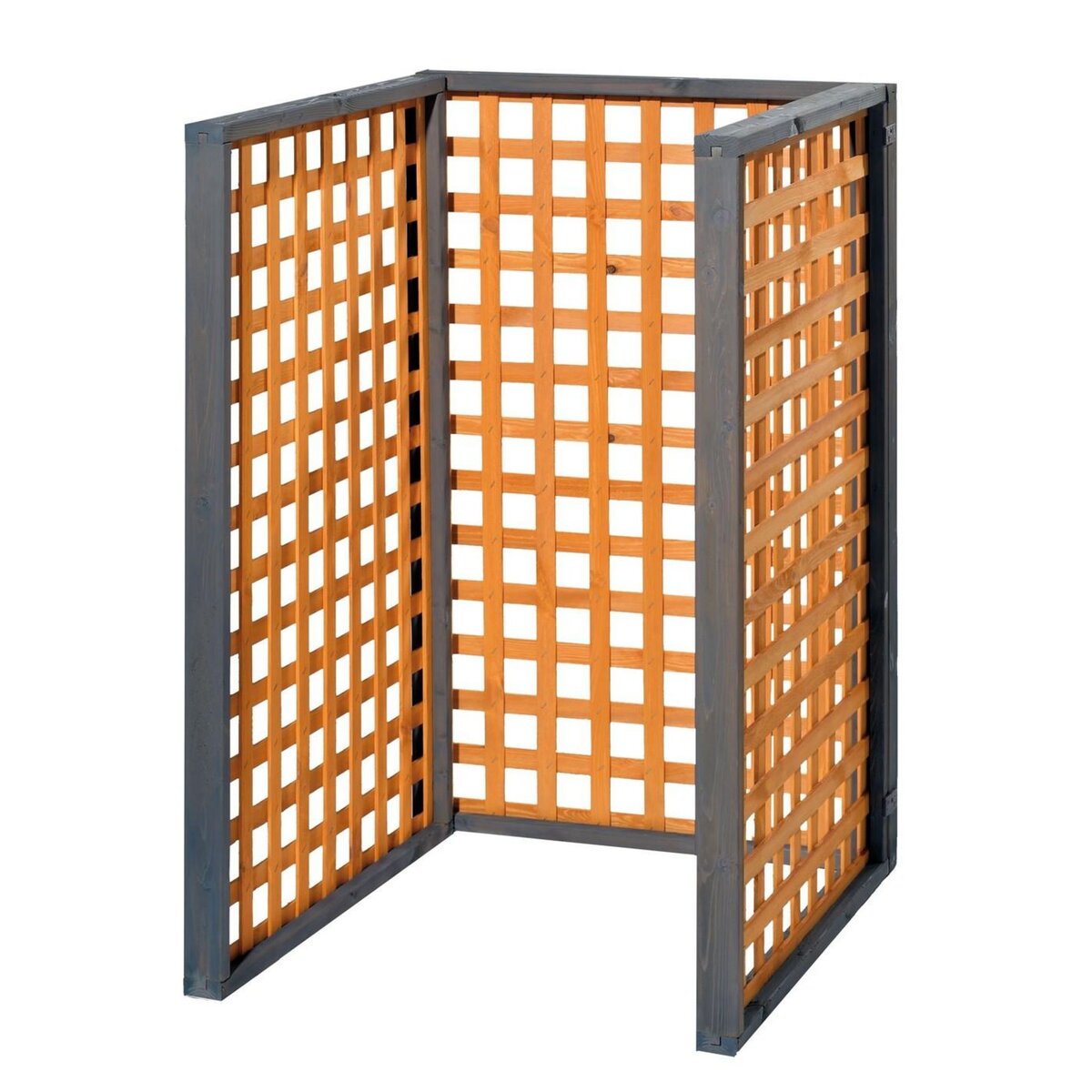 CENTRALE BRICO Cache-poubelles 3 panneaux  Zell  - Miel / Gris vintage