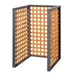 CENTRALE BRICO Cache-poubelles 3 panneaux  Zell  - Miel / Gris vintage