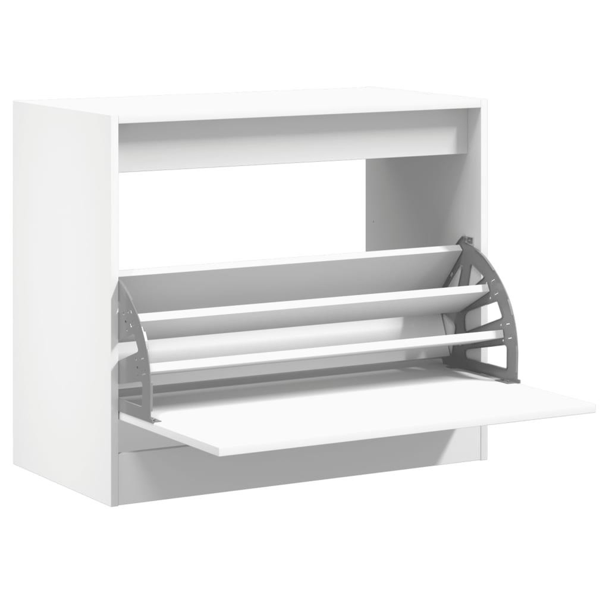 Voir la diapositive 2 : VIDAXL Armoire a chaussures blanc 80x42x69 cm bois d'ingenierie
