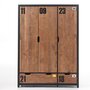 NOUVOMEUBLE Chambre complète en bois industrielle BRONX armoire 3 portes