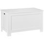 Voir la diapositive 1 : HOMCOM HOMCOM Coffre malle de rangement 81L x 40l x 46H cm MDF blanc