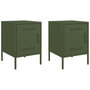 Voir la diapositive 2 : VIDAXL Tables de chevet 2 pcs vert olive 36x39x50,5 cm acier