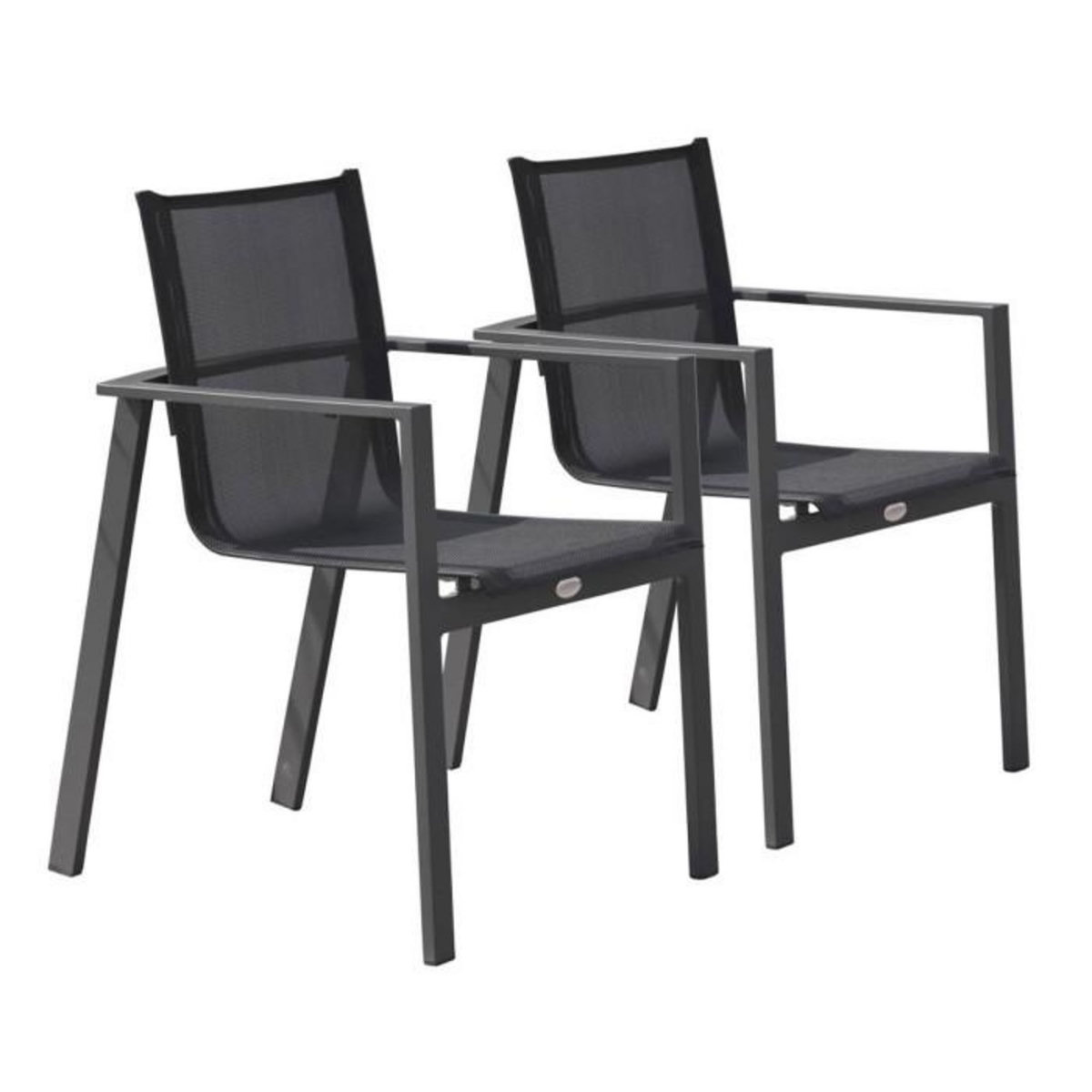 Paris Prix Lot de 2 Fauteuils de Jardin Empilables  Miami  84cm Gris Anthracite