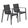 Voir la diapositive 1 : Paris Prix Lot de 2 Fauteuils de Jardin Empilables  Miami  84cm Gris Anthracite