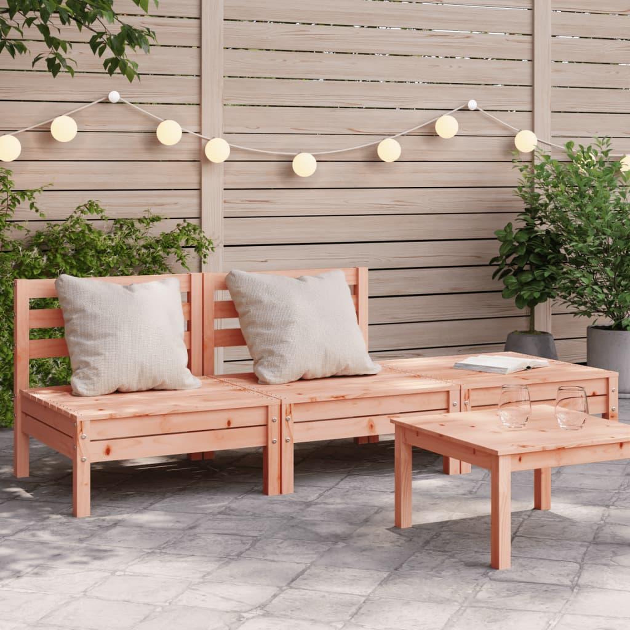 VIDAXL Canape de jardin 3 places bois massif de douglas