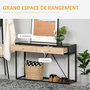 Voir la diapositive 5 : HOMCOM Table console moderne 2 tiroirs métal et panneau de particules dim. 120 x 35 x 75 cm