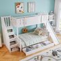 Voir la diapositive 5 : MERAX Lit superposé 90x200cm bois et mdf coloris blanc