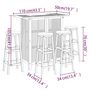 Voir la diapositive 6 : VIDAXL Ensemble de bar de jardin 5 pcs Bois d'acacia solide