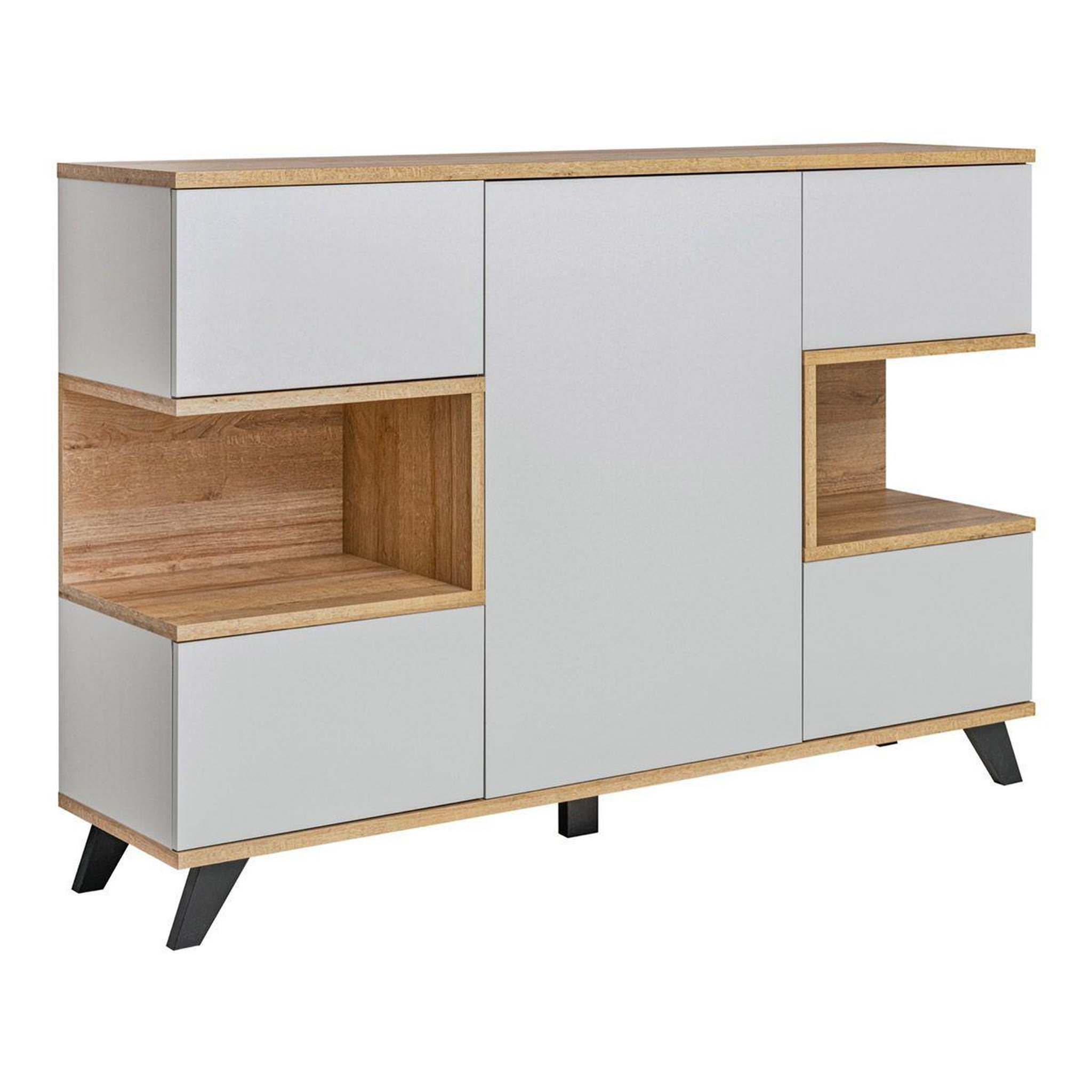 Paris Prix Buffet 3 portes design  bogota  160cm gris & naturel