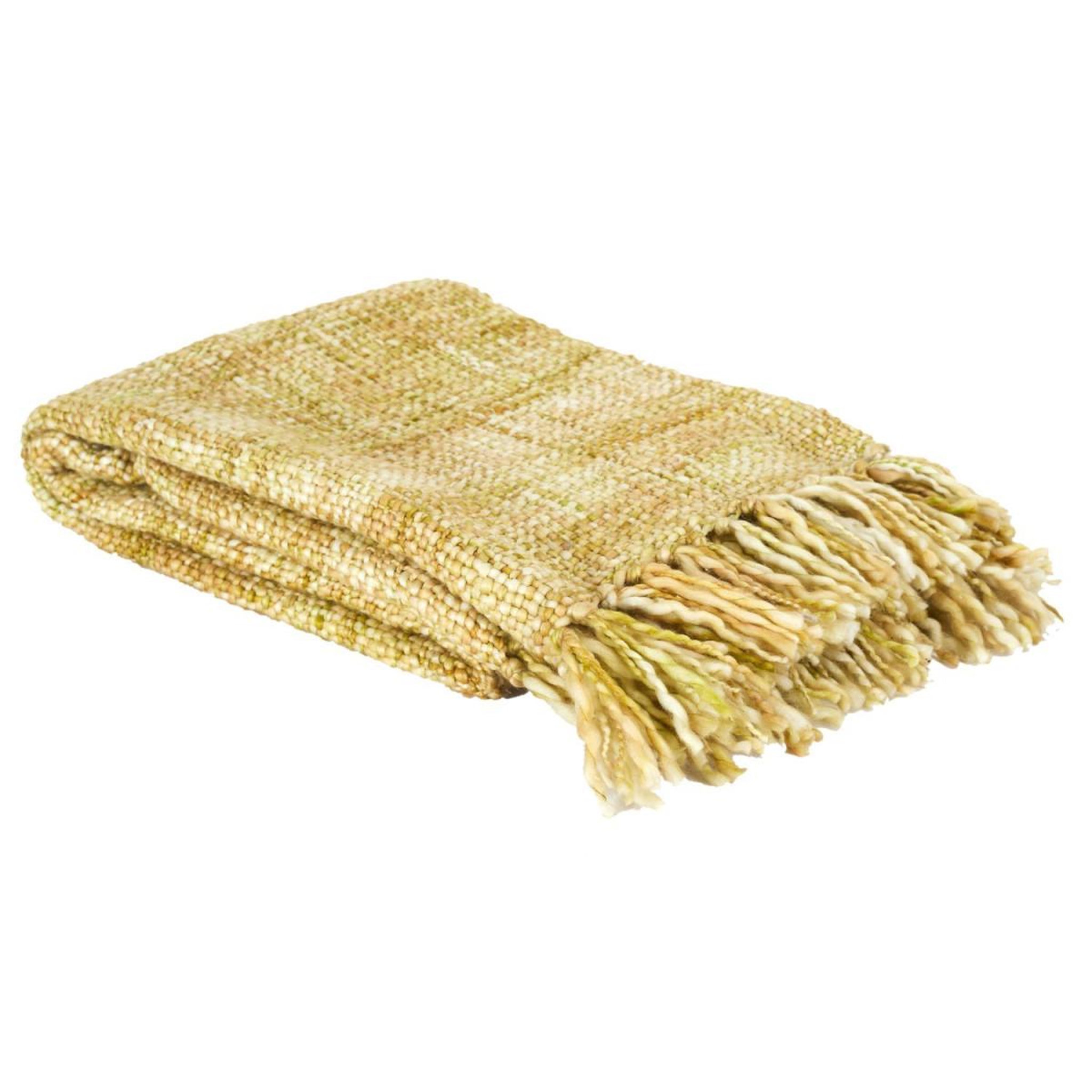The Home Deco Factory Plaid maille tressée  chunky  125x150cm jaune