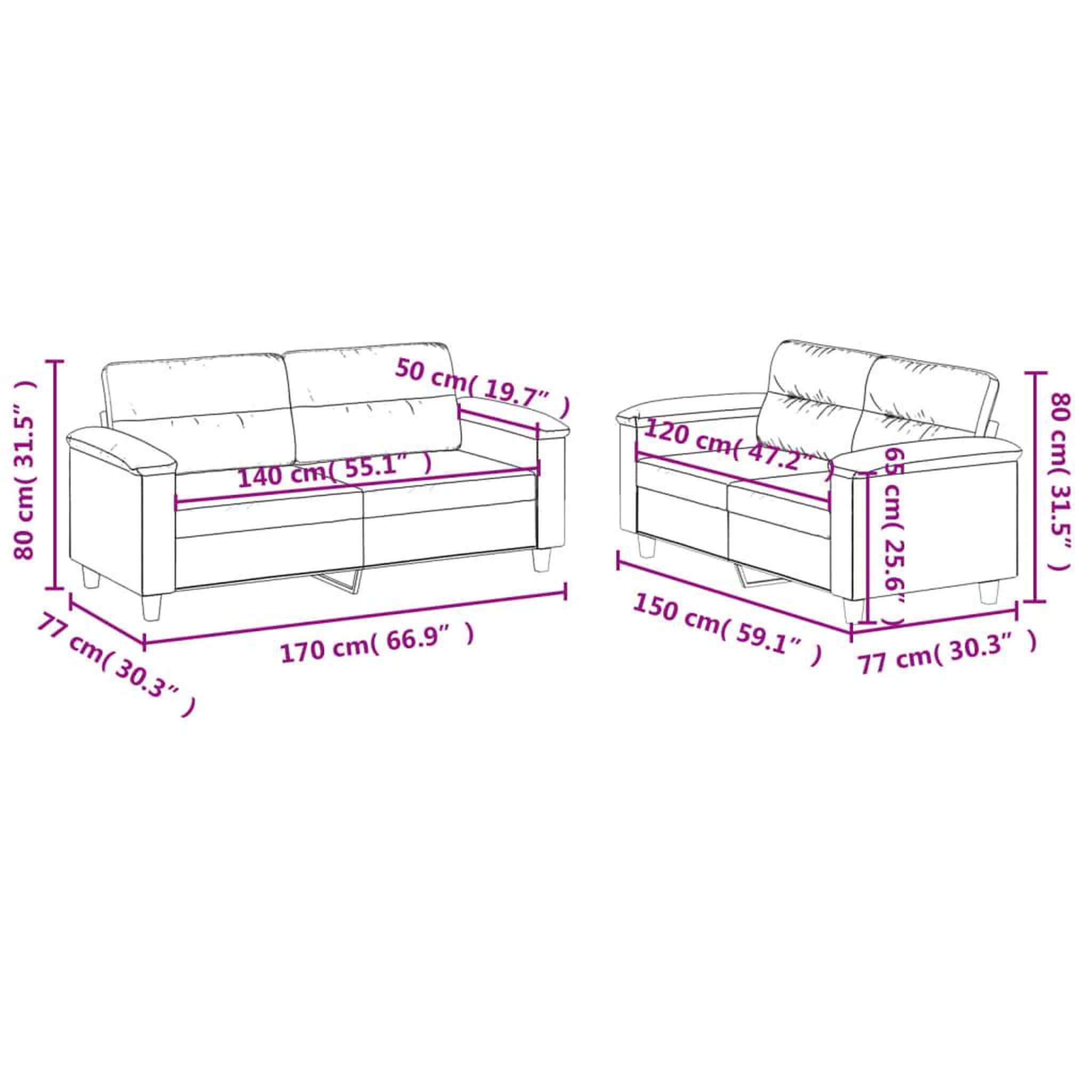 Voir la diapositive 6 : VIDAXL Ensemble de canapes 2 pcs avec coussins Gris Similicuir