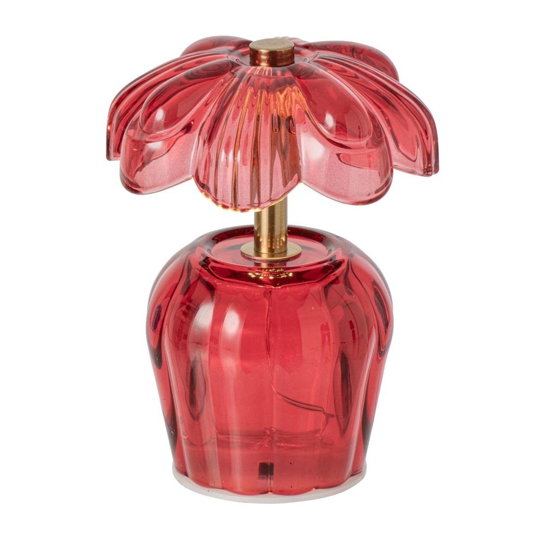 Voir la diapositive 2 : J-LINE Lampe à Poser LED Fleur  Ambre  14cm Rouge
