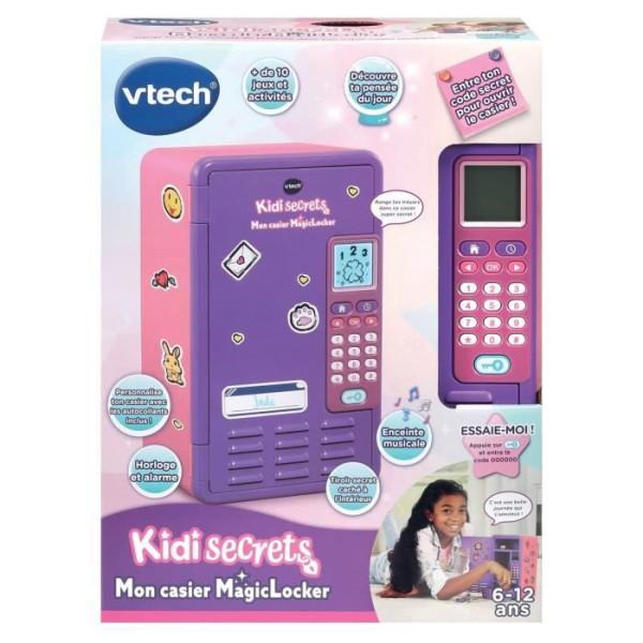 VTECH Casier magiclocker vtech kidisecrets rose - 6-12 ans - code secret a 6 chiffres