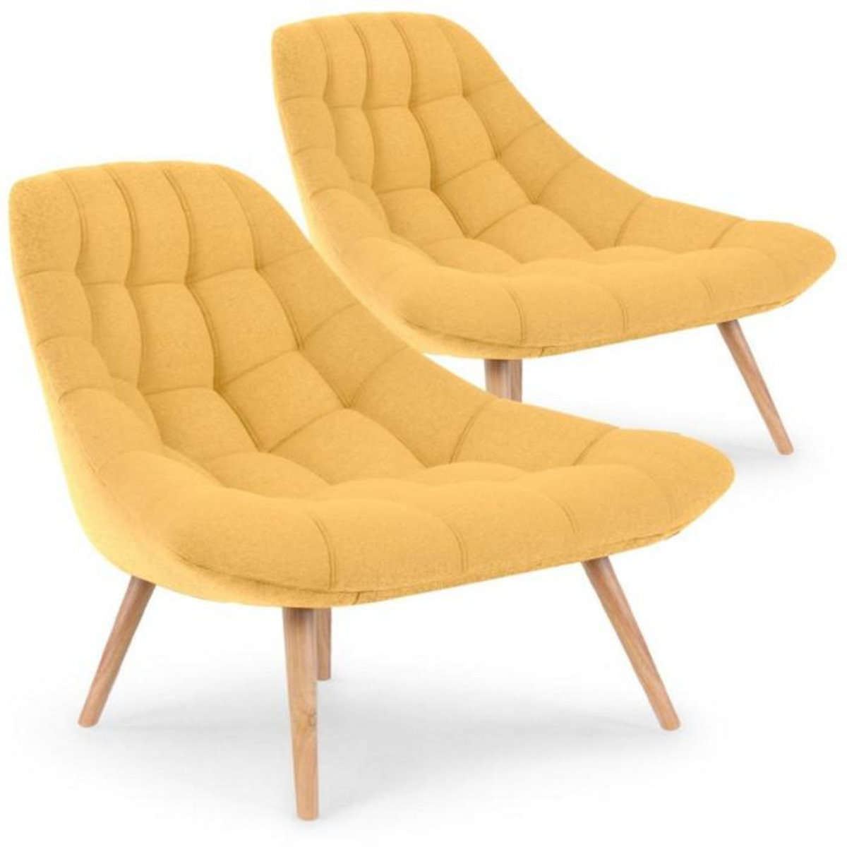 Paris Prix Lot de 2 Fauteuils Scandinaves  Johan  86cm Jaune