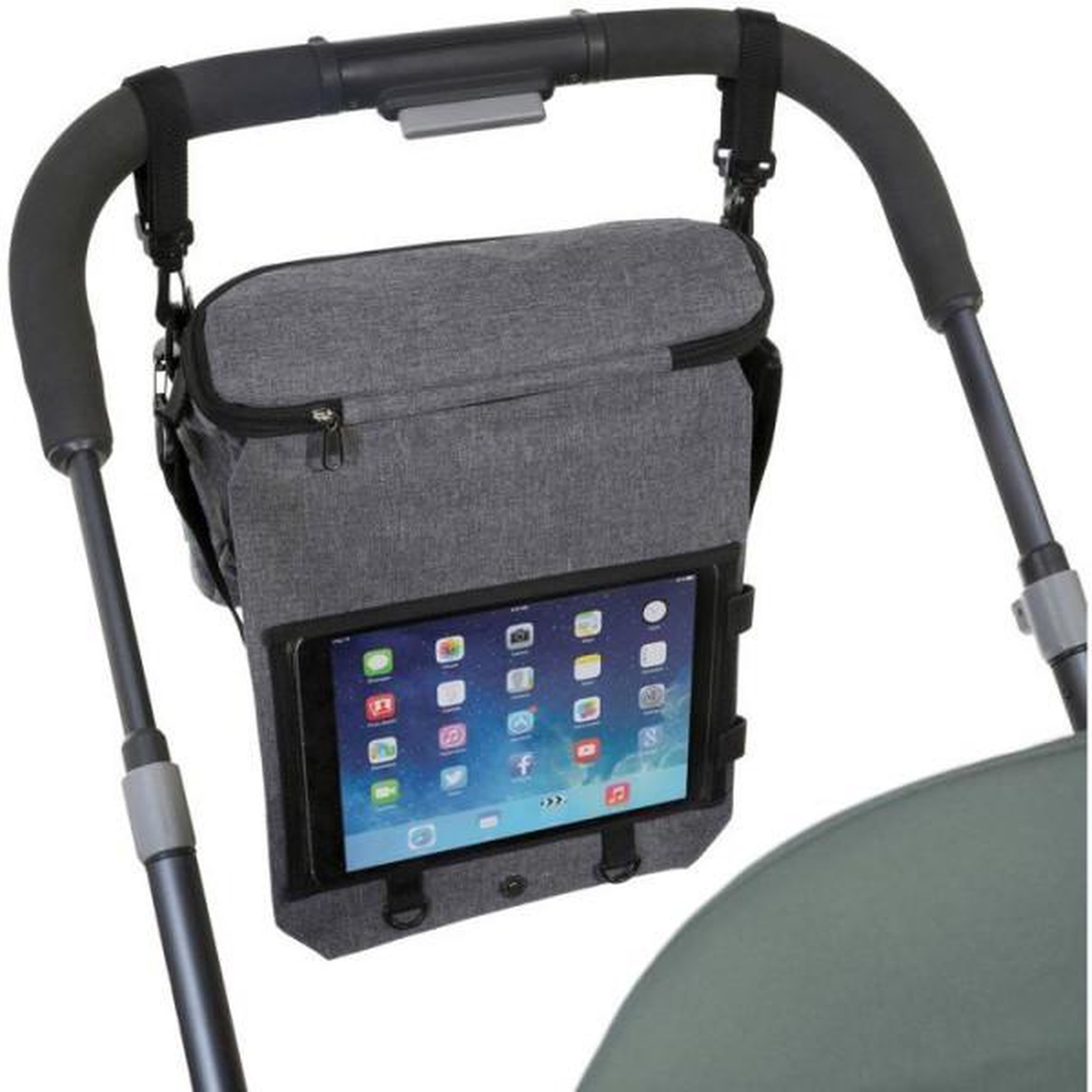 Voir la diapositive 5 : MARKET24 Sac a langer de voyage 3-en-1 - DREAMBABY - Organisateur pour poussette et siege auto, sac a langer avec porte-tablette - Isolé