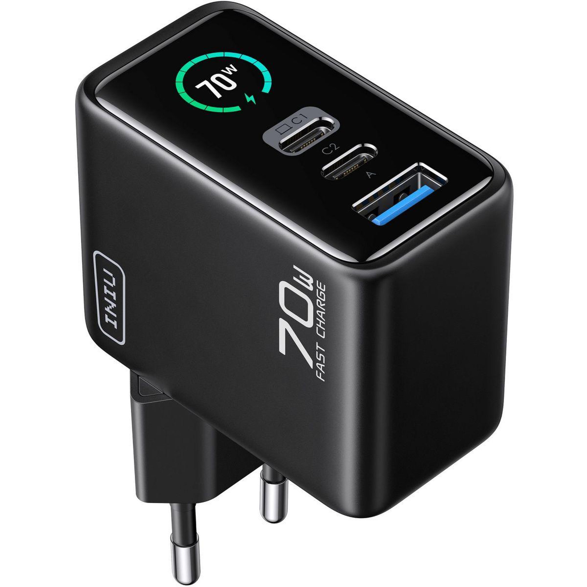 Voir la diapositive 3 : INIU Chargeur 70w leopard 2 usb-c + usb-a noir