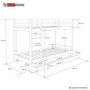 Voir la diapositive 2 : HomeStyle4U Lits superposés simple blancs 90x200cm avec tiroir de rangement
