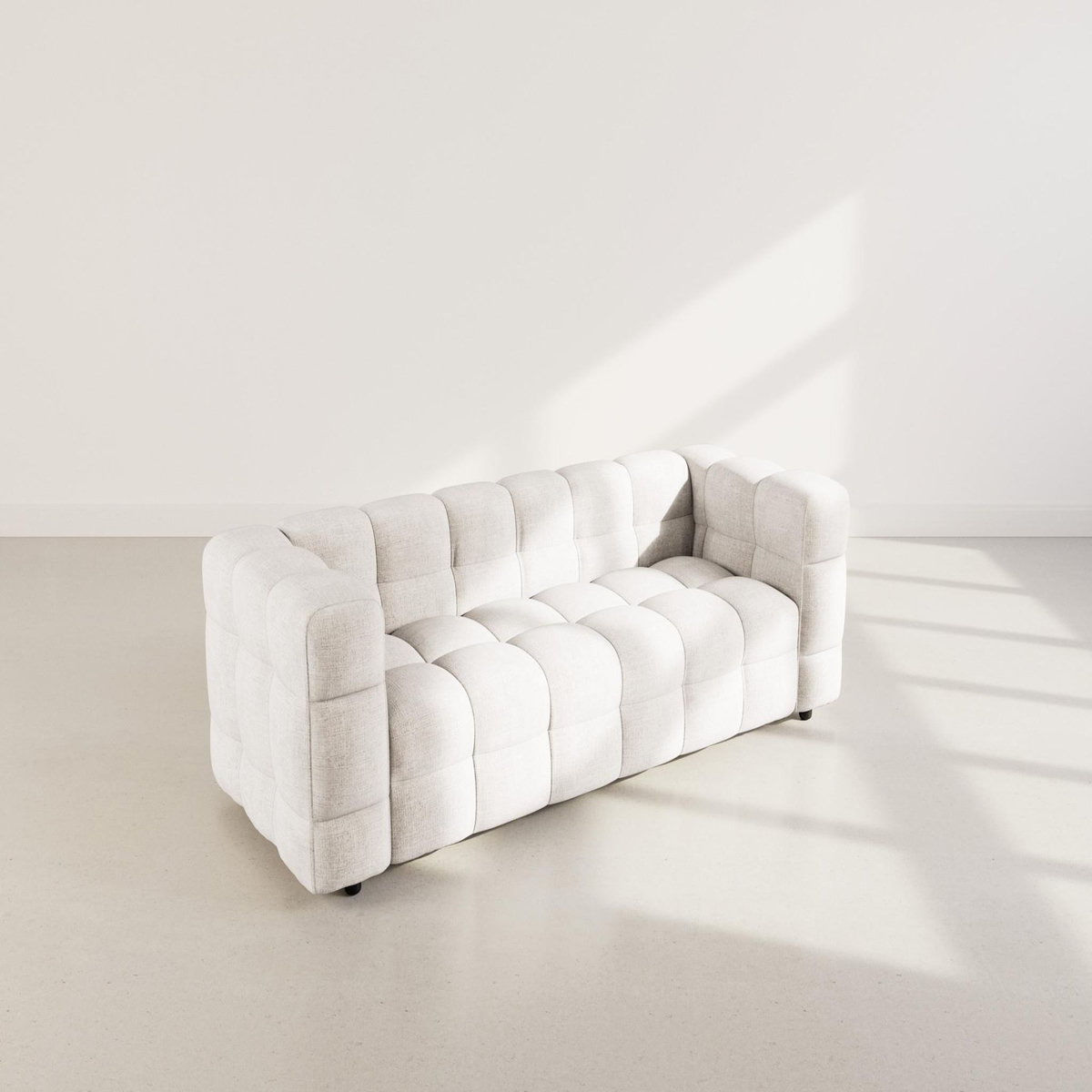 BEST MOBILIER Augustin - canapé droit 3 places en velours texturé