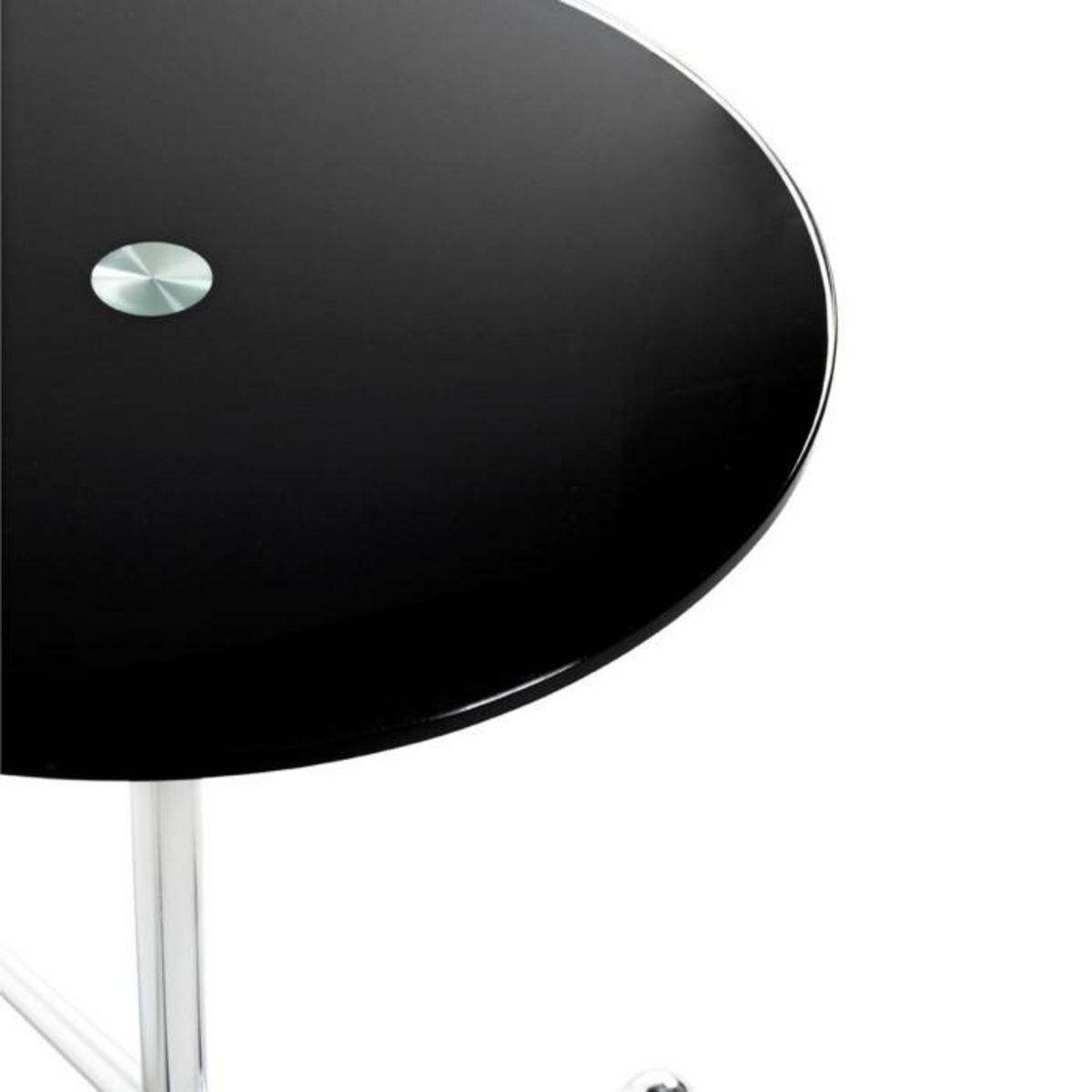 Paris Prix Table d'Appoint Design  Limana  50cm Noir & Chromé