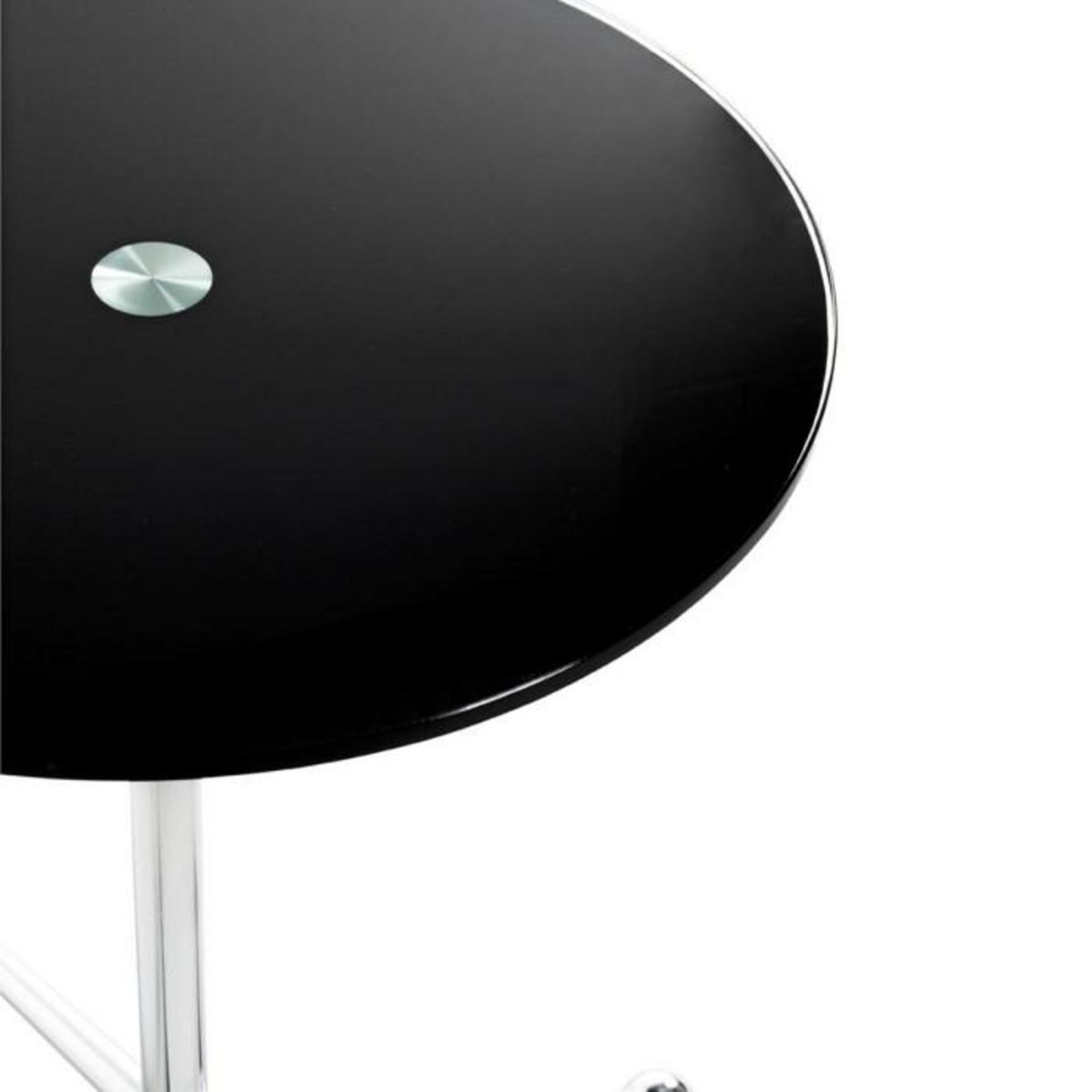 Paris Prix Table d'Appoint Design  Limana  50cm Noir & Chromé