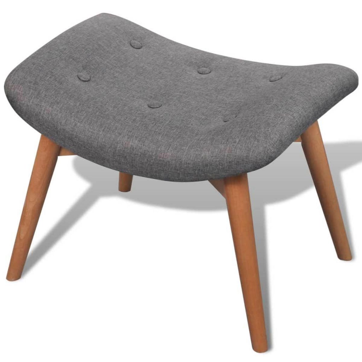 VIDAXL Fauteuil avec repose-pied gris tissu