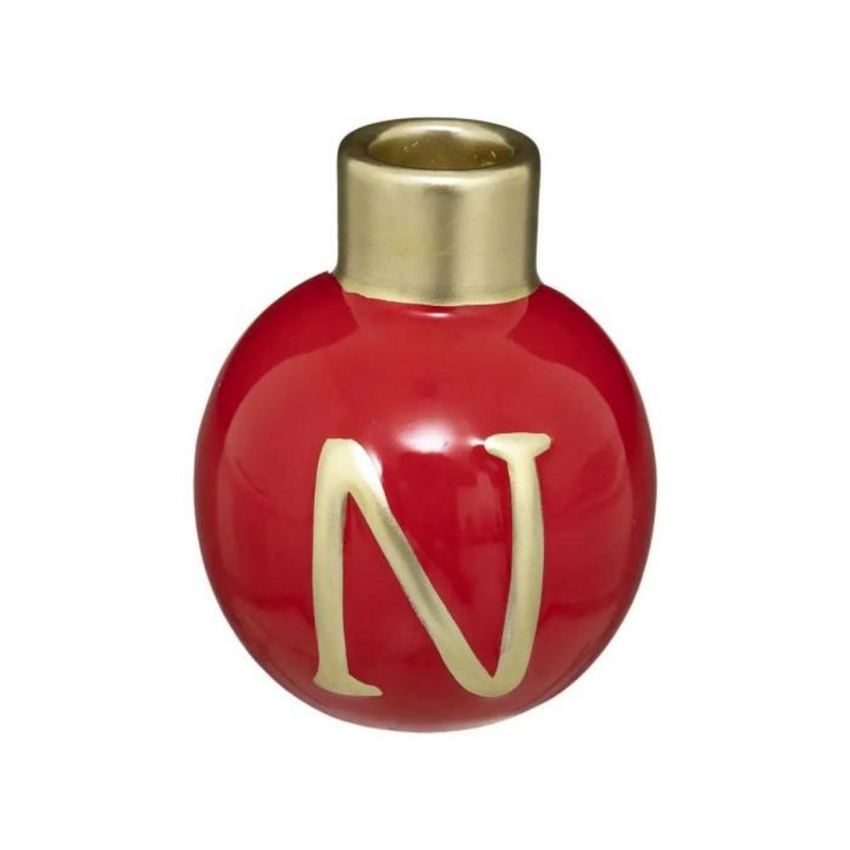 ATMOSPHERA Lot de 4 Photophores Boules  Soir de Noël  10cm Rouge