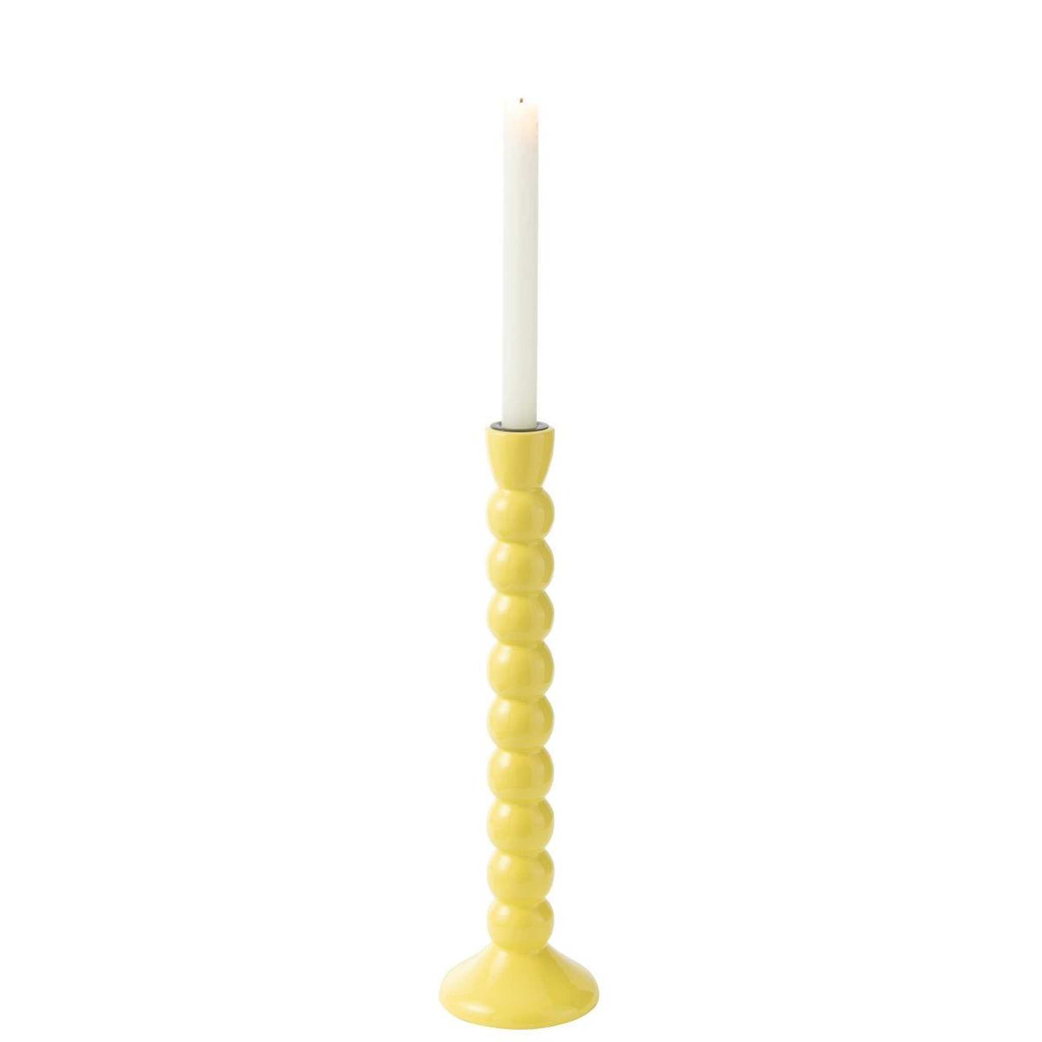 Voir la diapositive 2 : J-LINE Bougeoir design en bois  waldo  38cm jaune