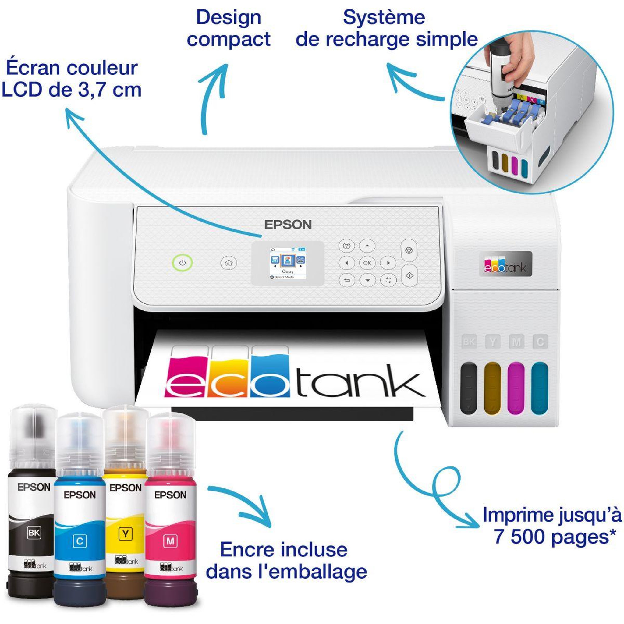 Voir la diapositive 3 : Epson Imprimante jet d'encre ecotank et 2876