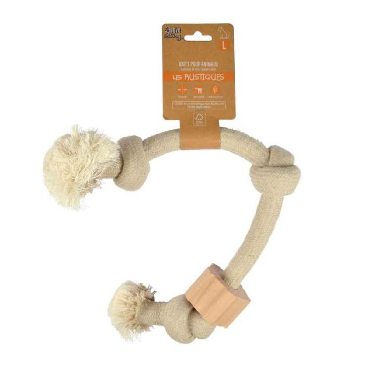 Paris Prix Jouet pour Chien  Corde 3 Nœuds  48cm Naturel