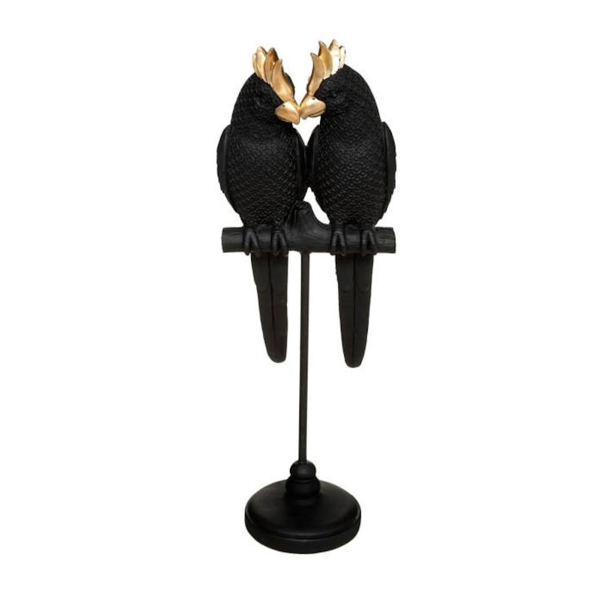 ATMOSPHERA Statuette Déco Couple Oiseaux  Suite  35cm Noir