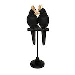 ATMOSPHERA Statuette Déco Couple Oiseaux  Suite  35cm Noir