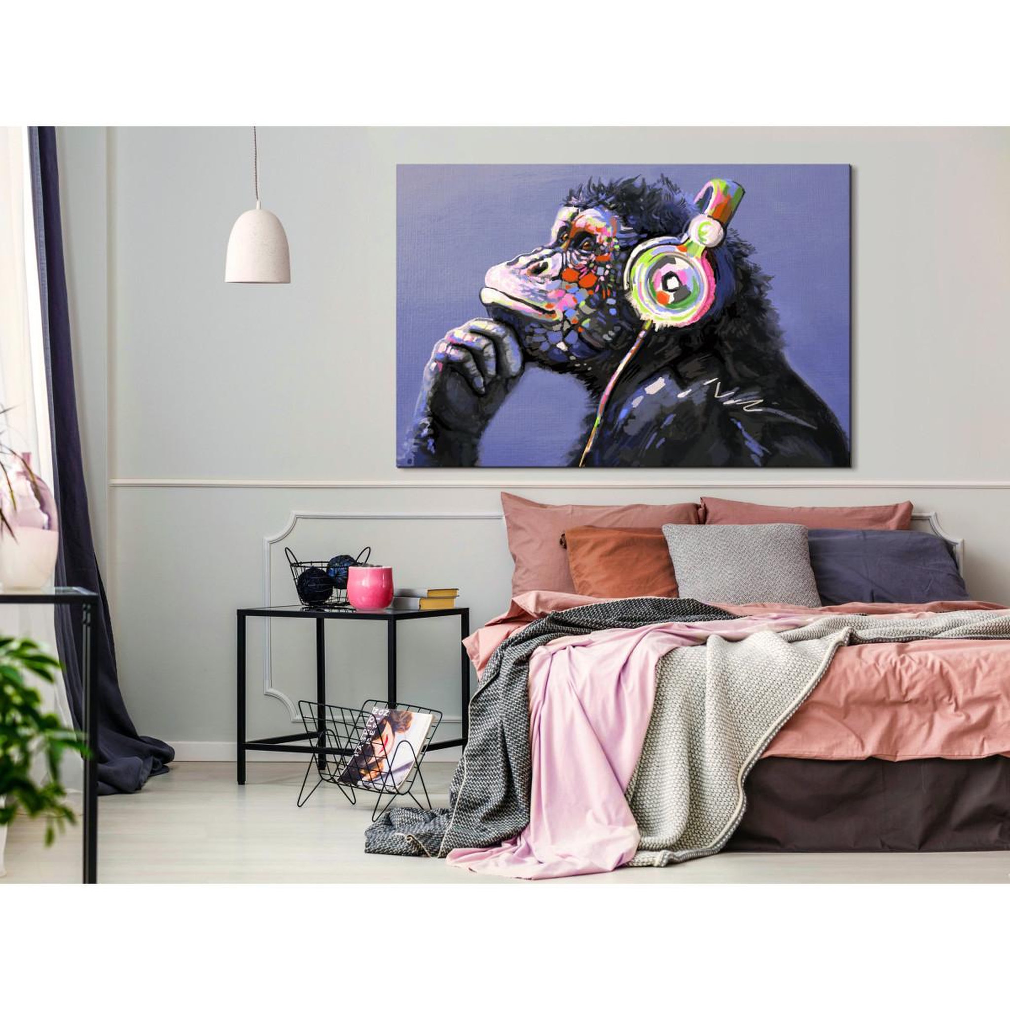 Voir la diapositive 2 : Paris Prix Tableau imprimé  musical monkey wide