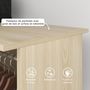 Voir la diapositive 4 : HOMCOM Armoire penderie meuble de rangement mobile 6 roulettes 120L x 40l x 128H cm panneaux de particules aspect bois chêne