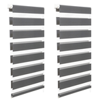 ID MARKET Lot de 2 stores enrouleurs zébrés jour nuit l.55 x H. max 170 CM gris