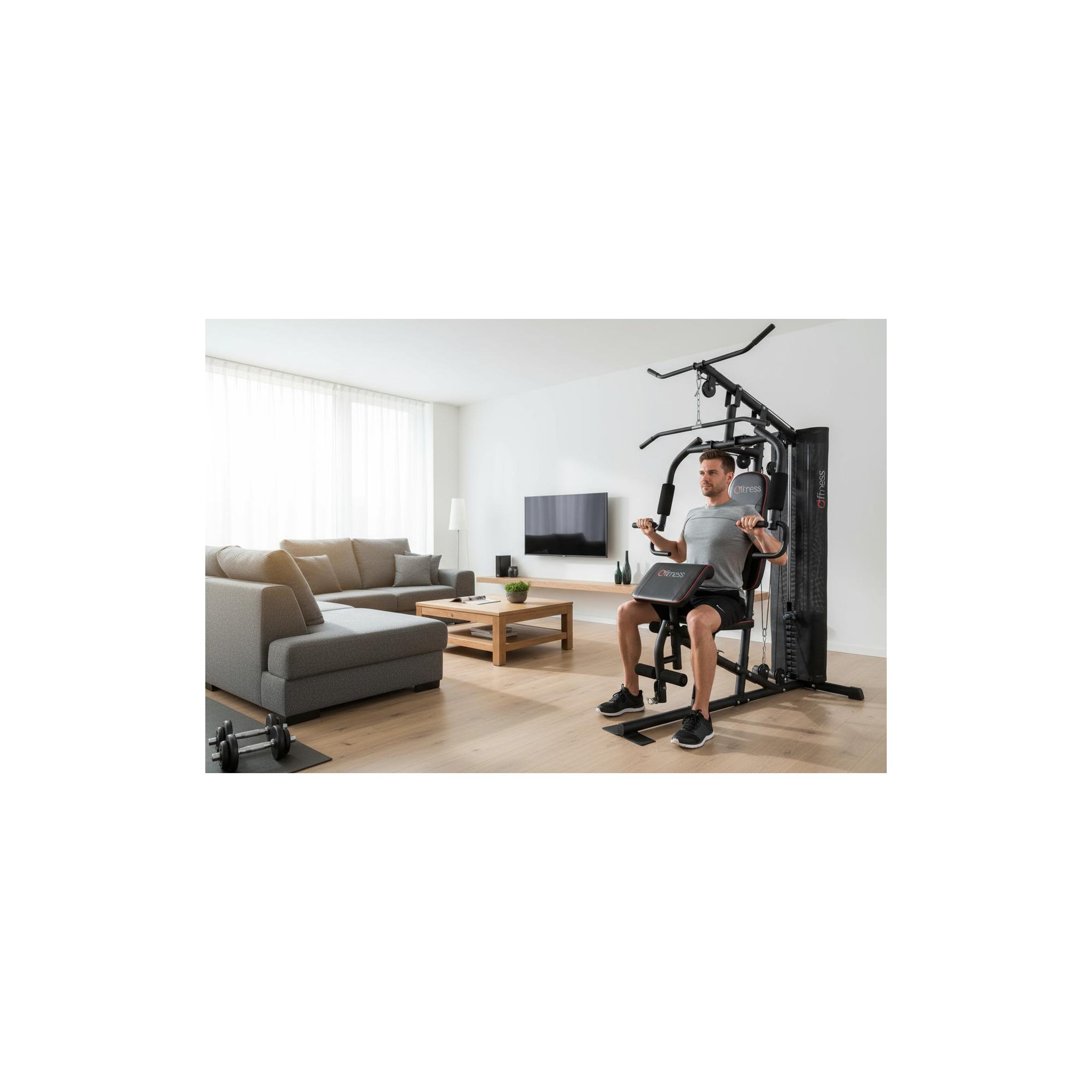 Voir la diapositive 4 : O'Fitness Presse de musculation multifonction o'fitness - dimensions : 189 x 109 x 215 cm - tout inclus